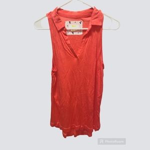 Maeve by Anthropologie Pink Sleeveless Collared Tank Top Shirt Womens Size S